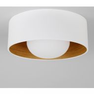 KOBE Deckenleuchte Holz und Opalglas Die groe Deckenlampe in den Farben Wei/Eiche.