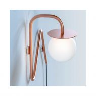 MIORI Wandleuchte mit Kugelglas Besondere Designleuchte, kupferfarben.