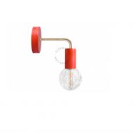 DORY Wandlampe mit Farbakzent Rote Wandlampe mit Messing-Arm.