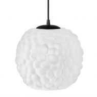 COPLAS Glas-Pendelleuchte Opalglas Pendellampe mit Bubble-Glas in Opal.