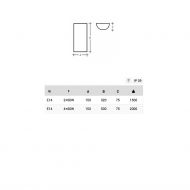 WANIA Semicircular wall light with white PMMA shade 50 cm Wandleuchte mit langem, schmalen Glas.