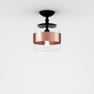 FUTURA Italienische Glas-Deckenleuchte Deckenleuchte, Kupfer und Kristallglas.