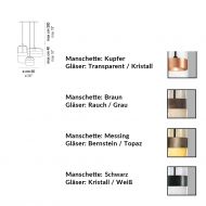FUTURA Italienische Glaspendelleuchte 3-flammig Abmessungen der 3-flammigen Hngeleuchte.