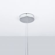 FABLE Lange LED Hngeleuchte dimmbar Deckenbaldachin in Blattsilber dekoriert.