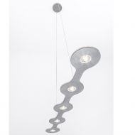 FABLE Lange LED Hngeleuchte dimmbar Leuchte in der Oberflche Blattsilber.