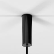 PLANETA Moderner Kronleuchter mit 8 Kugeln Schlanker Deckenbaldachin in Schwarz.