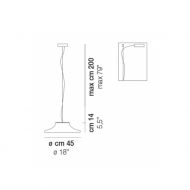 INCANTO Groe Italienische Glas-Pendelleuchte Abmesssungen der Pendelleuchte