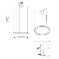 ALFRED Ringfrmige LED Hngeleuchte Abmessung der ringfrmigen Hngeleuchte.