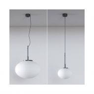 OPRA Opalglas-Pendellampe klein Die Pendellampe gibt es mit 22cm und 40 cm Dm.