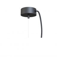 OPRA Opalglas-Pendellampe gro Deckenbaldachin in Schwarz, 8 cm Dm.