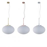 OPRA Opalglas-Pendellampe gro Pendellampe mit Haltungen Kupfer, Gold, Silber.