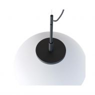 OPRA Opalglas-Pendellampe gro Metall-Halterung mit Stahlseil-Aufhngung.