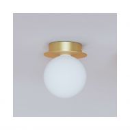 MIORI Kleine Deckenleuchte mit Kugelglas  10 cm Kleine Deckenleuchte, Haltung Lackierung Gold.