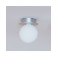 MIORI Kleine Deckenleuchte mit Kugelglas  10 cm Kleine Deckenleuchte, Haltung Lackierung Silber.