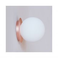 MIORI Wandleuchte mit Kugelglas Wandleuchte, Haltung Lackierung Kupfer.