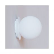 MIORI Wandleuchte mit Kugelglas Wandleuchte, Haltung Lackierung Wei texturiert.