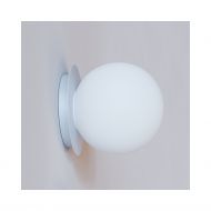 MIORI Wandleuchte mit Kugelglas Wandleuchte, Haltung Lackierung Wei-Alu texturiert.