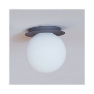MIORI ceiling light with spherical glass  20 cm Deckenleuchte, Haltung Lackierung Graphit texturiert.