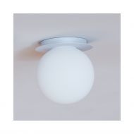 MIORI ceiling light with spherical glass  20 cm Deckenleuchte, Haltung Lackierung Wei-Alu texturiert.