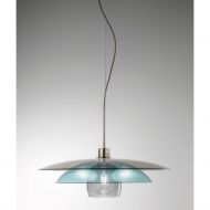 TRE VOLTE Hochwertige Glas-Pendelleuchte Hngeleuchte mit groe Glas, Blau.