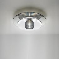 TRE VOLTE Hochwertige Glas-Deckenleuchte Gedeckte Farb-Variante Rauch/Wei/Rauch.