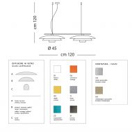 TRE VOLTE Hochwertige Doppel-Pendelleuchte Lnge der Leuchte 120 cm.
