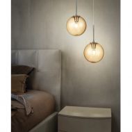 BALOU Kleine Glas-Pendelleuchte Italienische Pendelleuchte, Glas Amber.