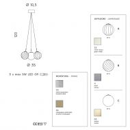 BALOU 3-light glass pendant luminaire 3-flammige Glas-Pendelleuchte.
