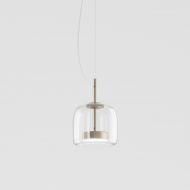 JUBE Zeitlose LED Glaspendelleuchte aus Italien Kleine Hngeleuchte mit Kristallglas-Schirm.