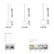 PUPPET Italienische Kugelglas Leuchte Italienische Glaskugel-Lampe in drei Gren.