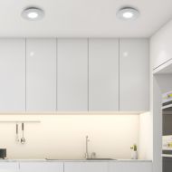 MICKEY Flat ceiling lamp 1-light Deckenleuchte in Hellgrau, Kche.