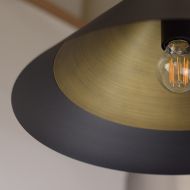 HATTY Moderne konische Pendelleuchte Innenseite des Lampenschirms in der Oberflche Messing-Antik.