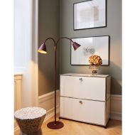 HATTY Bodenstehlampe 2-flammig Wohnzimmer-Stehleuchte mit zwei flexiblen Lichhtquellen.