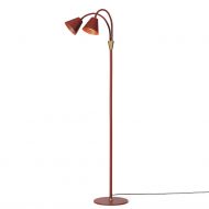 HATTY Bodenstehlampe 2-flammig Schnern Farbakzent setzten mit der Stehlampe in Rot-Braun.