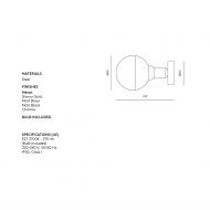 HELM Puristische Lampenhalterung Abmessungen der Lampenhalterung.