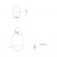 NOTA Kleine Pilz-Lampe aus Glas Abmessungen der kleinen Tischleuchte.