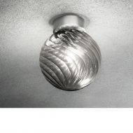 BALOU Kleine Glas-Deckenleuchte Italienische Pendelleuchte mit Rauchglas.