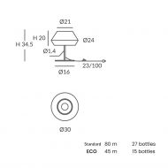 BANYO Tischleuchte aus Spanien Abmessungen der spanischen Tischleuchte.