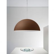 AMEDEO Halbkugel Pendelleuchte Oberflche Corten Halbkugel-Hngeleuchte Oberflche Rost/Wei.