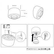 ARNO Auenleuchte in Wei mit Glassturz Mae des Auenlampen-Sockels.