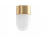 BILL Deckenleuchte aus Messing Messing-Deckenlampe, Glas wei.