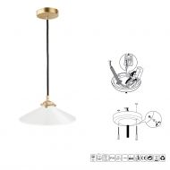 ILSE Hngeleuchte aus Messing - Tellerschirm Aufhngung Messing Hngeleuchte, Textilkabel.