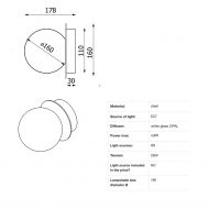 MIORI Kleine Deckenleuchte mit Kugelglas  16 cm Abmessungen Wand- oder Deckenleuchte.