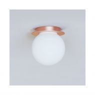 MIORI Kleine Deckenleuchte mit Kugelglas  16 cm Kugel-Deckenleuchte, Haltung Lackierung Kupfer.