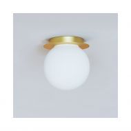 MIORI Kleine Deckenleuchte mit Kugelglas  16 cm Kugel-Deckenleuchte, Haltung Lackierung Gold.