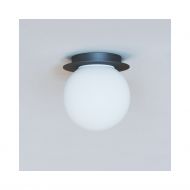 MIORI Kleine Deckenleuchte mit Kugelglas  16 cm Kugel-Deckenleuchte, Haltung Lackierung Schwarz.