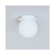 MIORI Kleine Deckenleuchte mit Kugelglas  16 cm Kugel-Deckenleuchte, Haltung Lackierung Wei.