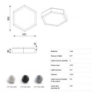 PER Moderne, eckige Deckenlampe Ausfhrung der Leuchte mit LED Modulen.