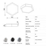 PER Moderne, eckige Deckenlampe Ausfhrung der Leuchte mit E27 Fassungen.
