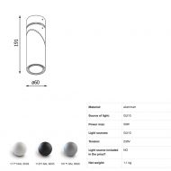 TOLEDO Beweglicher Decken-Spot Zylindrischer Deckenspot, beweglich.